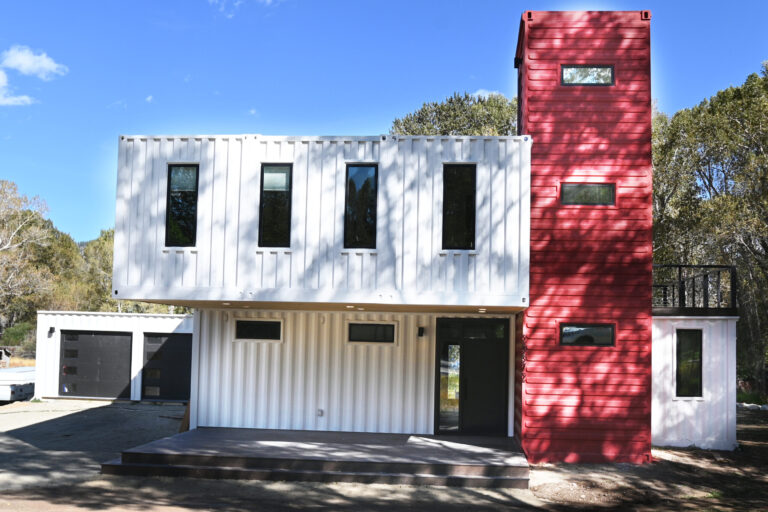 modern style shipping container home in colorado