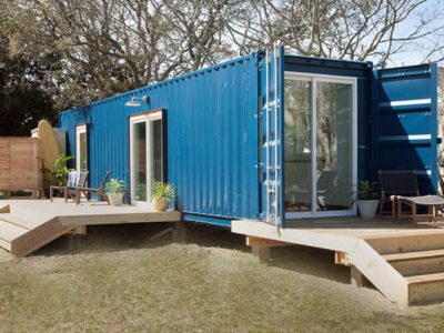an image of a container home accessory dwelling unit in a colorado back yard